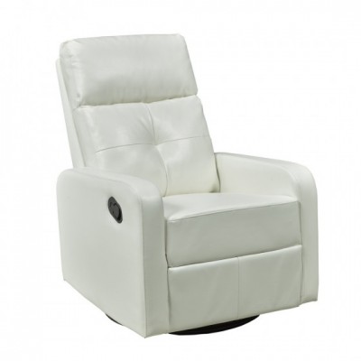 RECLINER W. ROCKER/SWIVEL WHITE
